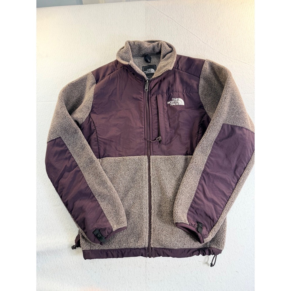 The North Face Denali Fleece Jacket Womens Small Purple Grey Full Zip Mock Neck